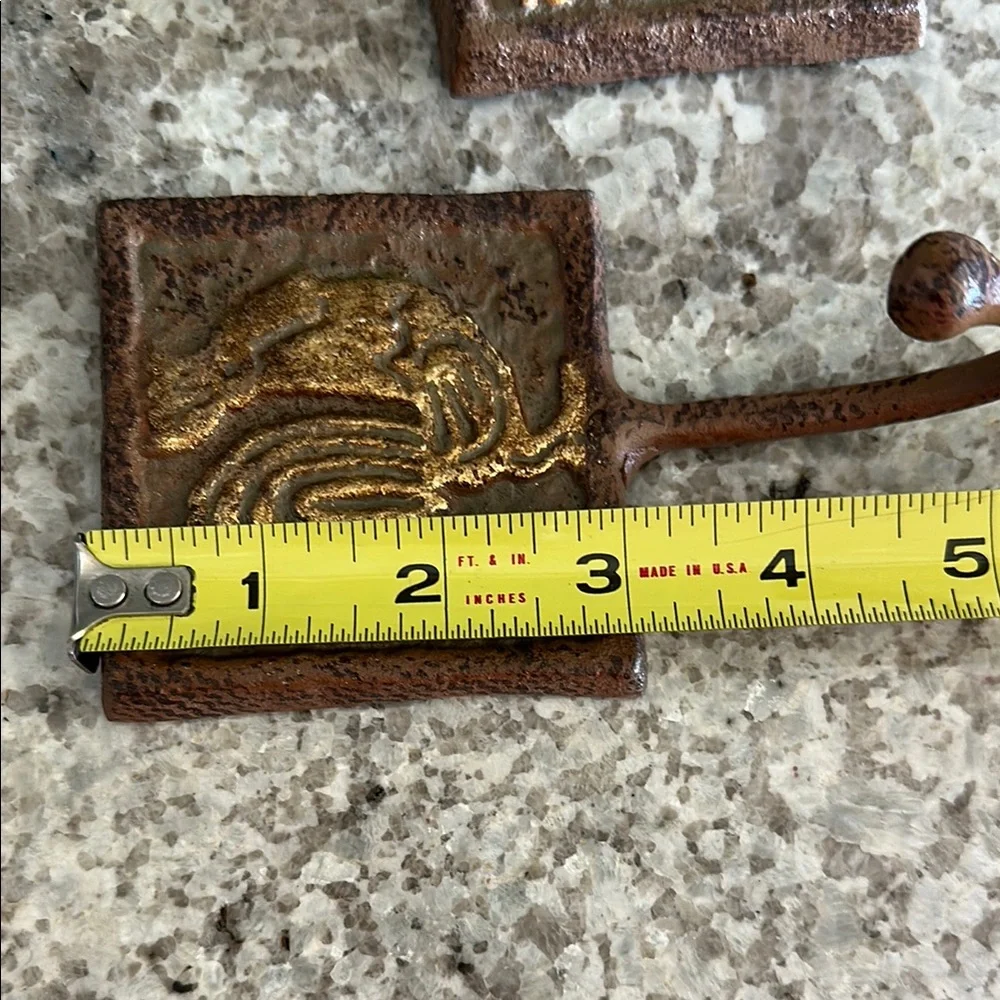 Vintage Cast Iron Rooster Hooks